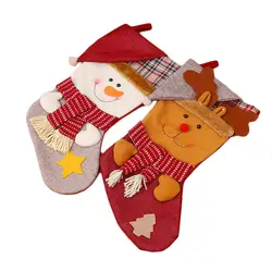 1 шт. БОЛЬШОЙ Рождественские декоративные носки для дома Санта мешочки новый год милые ботинки носки для девочек орнамент вечерние