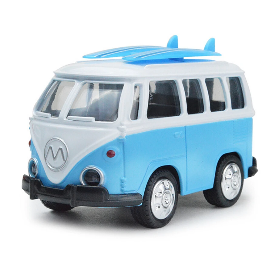 

Hot 1:43 scale wheels mini diecast car T1 MPV micro bus metal model pull back alloy toys with light and sound for kids gifts