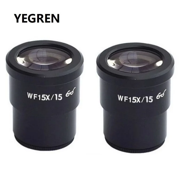 

One Pair Wide Field WF15X Eyepiece for Stereo Microscope Mounting Size 30mm Field of View 15mm or 16mm Optical Ocular Lens