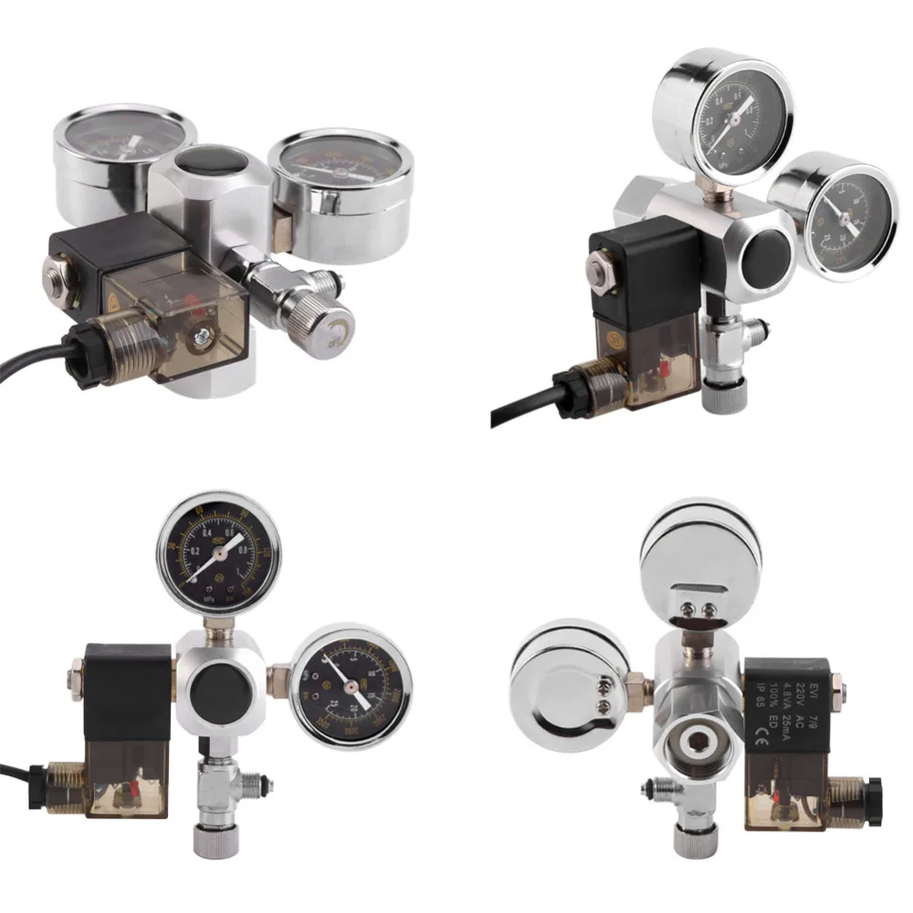 

Aquarium CO2 Regulator System Dual Gauge CO2 Pressure Regulator Bubble Counter Solenoid Valve Cylinder Adapter