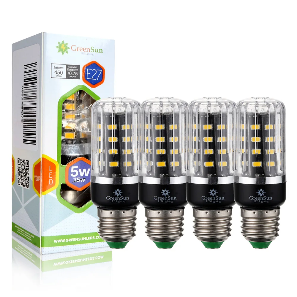 4 шт. полный ватт Смарт IC E27 5736 SMD СВЕТОДИОДНЫЙ кукурузный светильник 85 265 в 5 Вт