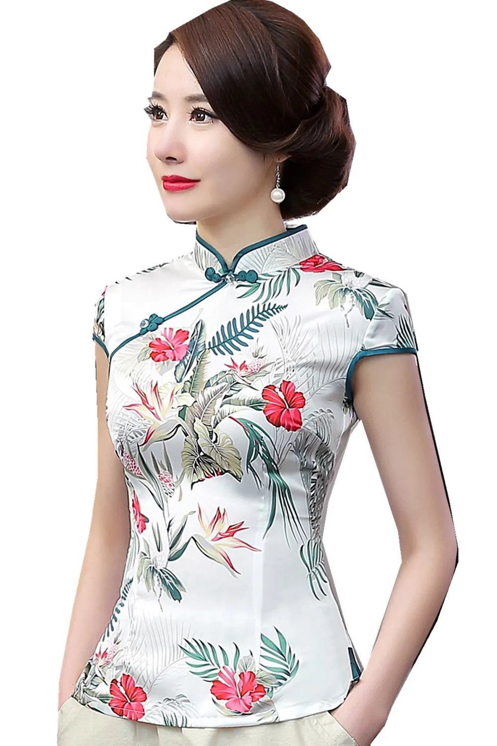 Shanghai Story Tops y blusas para Mujer Tops chinos Cheongsam de seda Top china blusa 2 Estilo Opcional - AliExpress Ropa de mujer