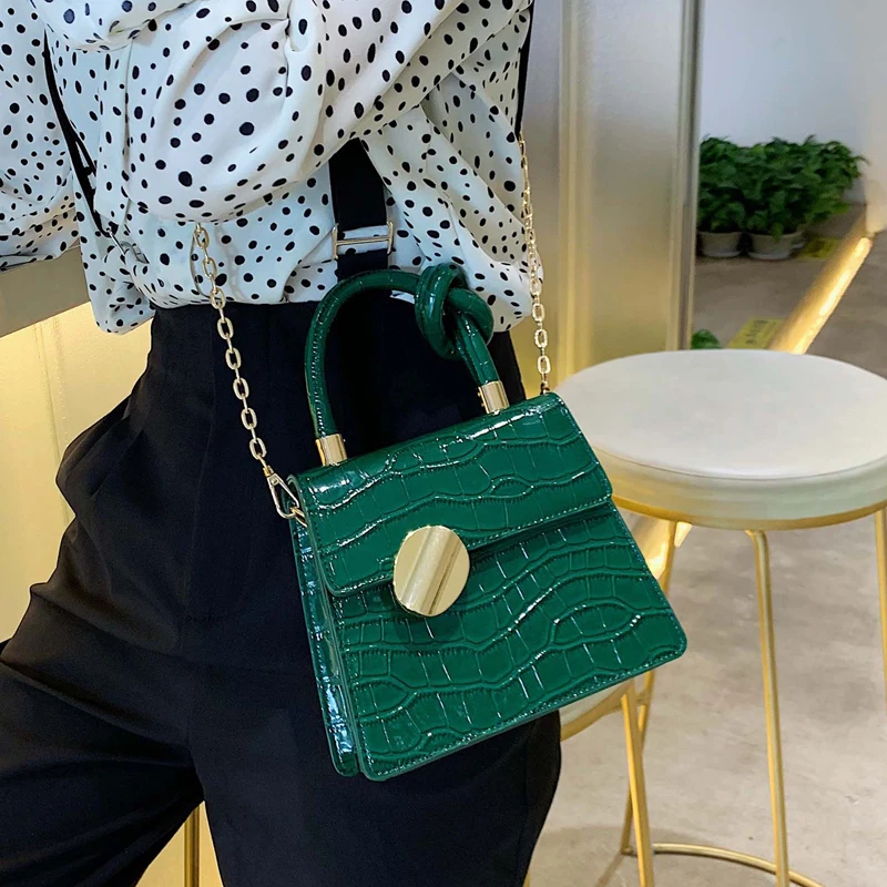  2019 Fashion New Tote bag Quality Leather Women's Designer Handbag Crocodile pattern Chain Shoulder - 33000957811