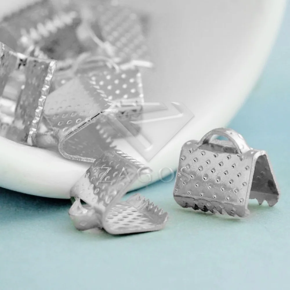 

60Pcs Iron Ribbon End Caps 8x8x6mm Jewelry Findings Fit DIY Making Bracelet Necklace Wholesale
