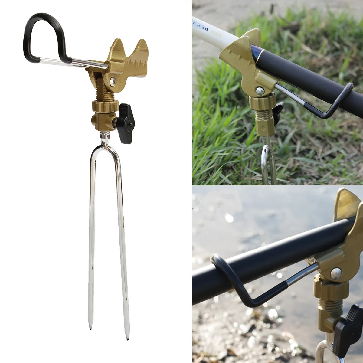 

Adjustable Stainless Steel Fishing Rod Pole Bracket Holder Handle Support Stand Fishing Accessories Organizer 39cm Universal