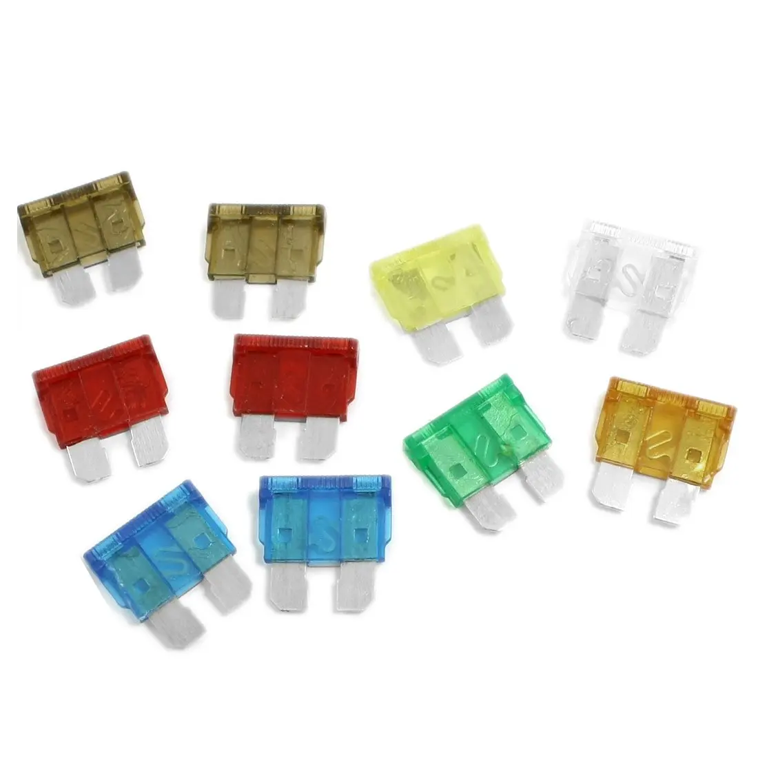 10 Pcs Multi Color Auto Car ATC Blade Fuses 5A 7.5A 10A 15A 20A 25A 30A