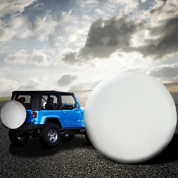 

Car Spare Tire Cover Water Repellent Elastic Design ProtectorTire Storage Bag PVC tyre care Cover White 13-17'' Size