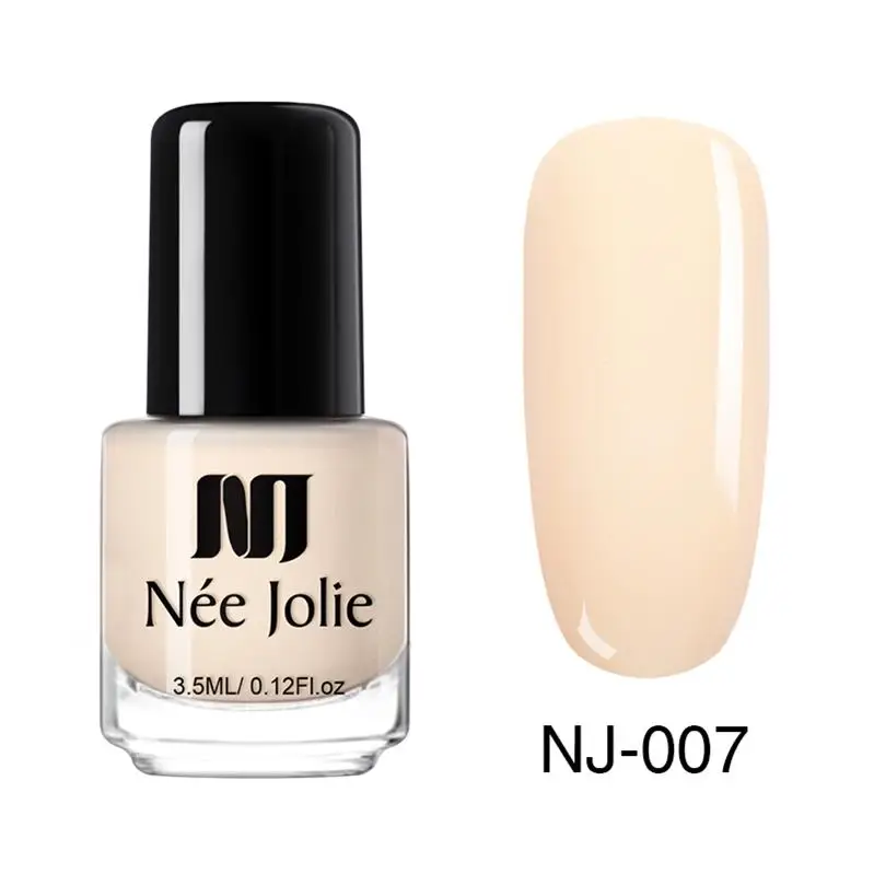 Лак для ногтей NEE JOLIE, 3,5 мл, однотонный, телесный, 18 цветов, чистая серия, мерцающий, фиолетовый, серый, быстро сохнет, лак для ногтей, дизайн - Цвет: NJ-007