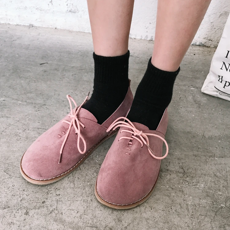 

2017 Spring Summer Casual Flats Cow Muscle Round Toe Wide Foot Flat Heel Shoes Slip Resistance