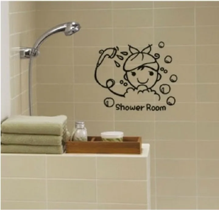 Baby Shower Wall Stickers Shower Room Bathroom Decoration Accessories