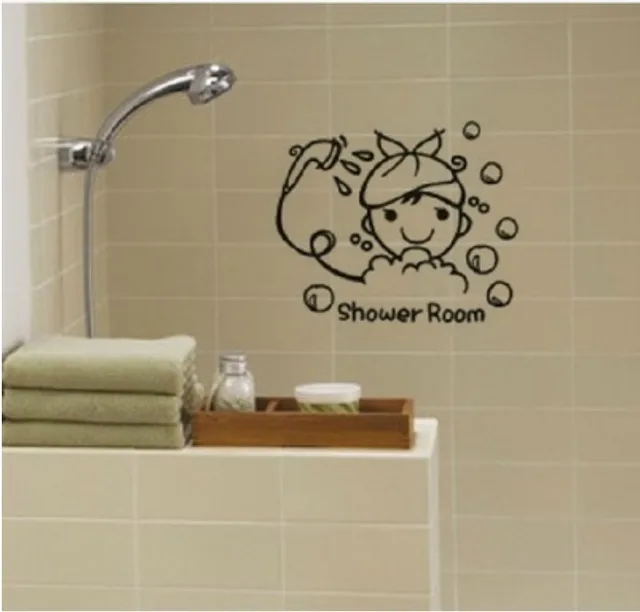 baby shower wall stickers shower room bathroom decoration