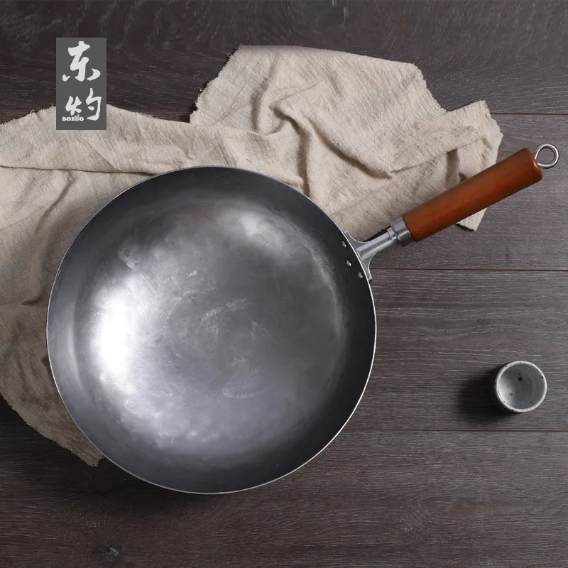 Высокое качество китайский Железный вок традиционный железная, ручной работы Wok антипригарная сковорода антипокрытие газовая плита посуда