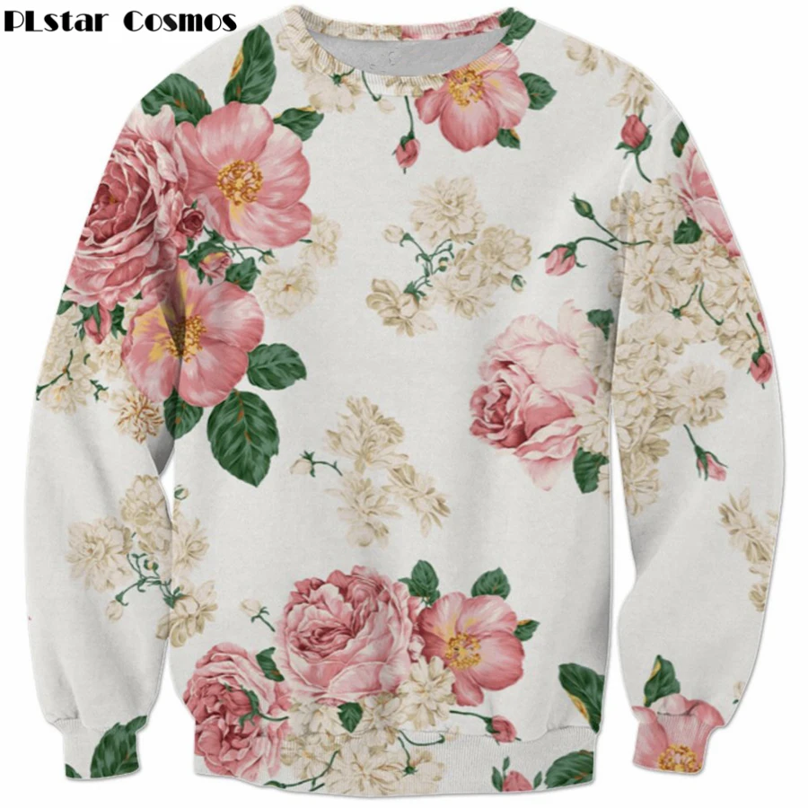 

2017 Autumn New fashion Sweatshirt Men/Women Long Sleeve Outerwear Floral 3d Print Crewneck Pullovers casual Sportswear