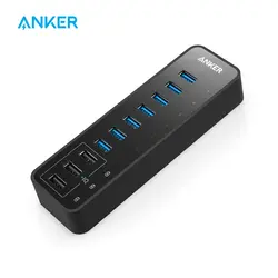 Anker 10 портов 60 Вт концентратор данных с 7 портами USB 3,0 и 3 портами PowerIQ для зарядки MacBook, iPhone, iPad, Galaxy Serie, Mobile HDDetc