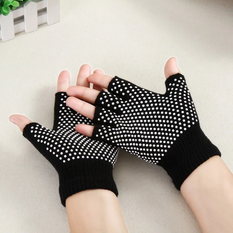 Wholesale Professional Yoga Fingerless Non Anti Slip Grip Sticky Gloves