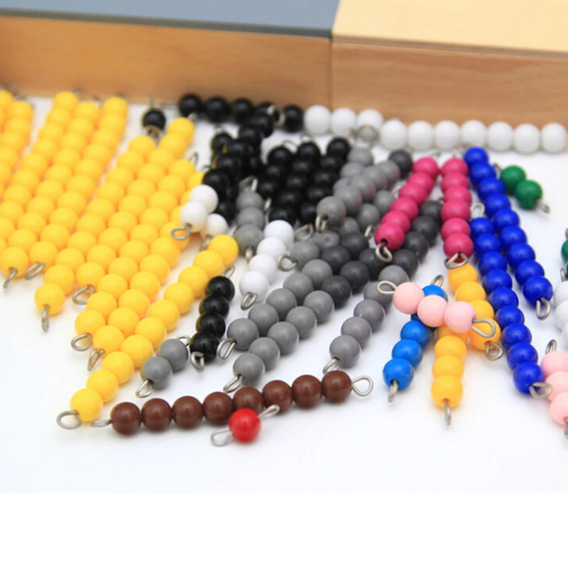 High Quality Montessori Material Mathematics Toys Subtraction Snake Game 12*12*8CM Wooden Box Plastic Colorful Beads Math Toys