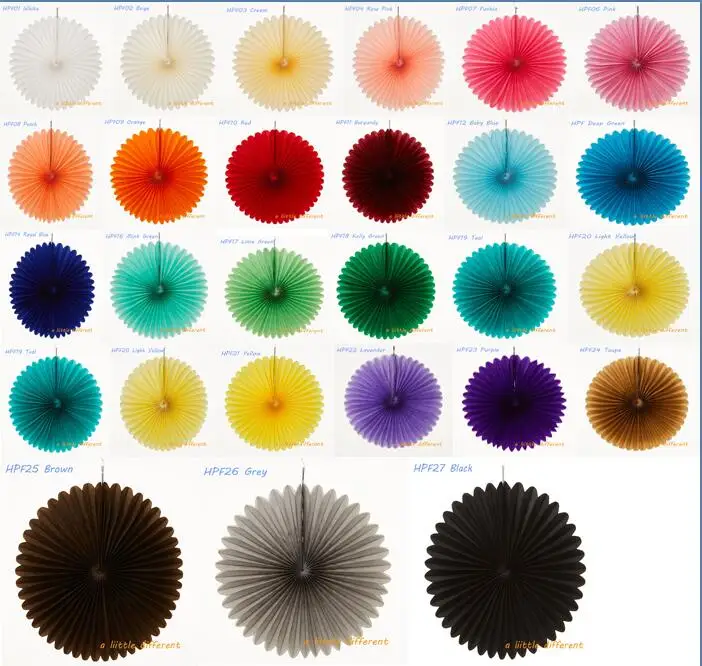

Mixed Sizes 6/8/10/12/14/16inch Tissue Paper Fans Pinwheels Hanging Paper Flowers Wedding Birthday Party Baby Shower Decoration