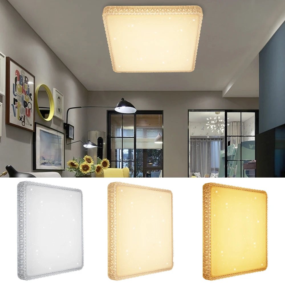 

60W Starry Effect Modern LED Ceiling Light Square Indoor Lighting Fixtures Ceiling Lamp LED Color Change Kitchen Bedroom Foyer