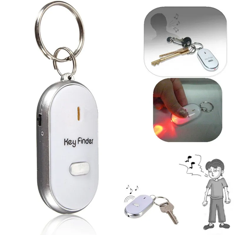 

2018 Sale Top Fashion Chain Clef Led Anti-lost Finder Find Locator Keychain Whistle Beep Sound Control Torch Key Ring