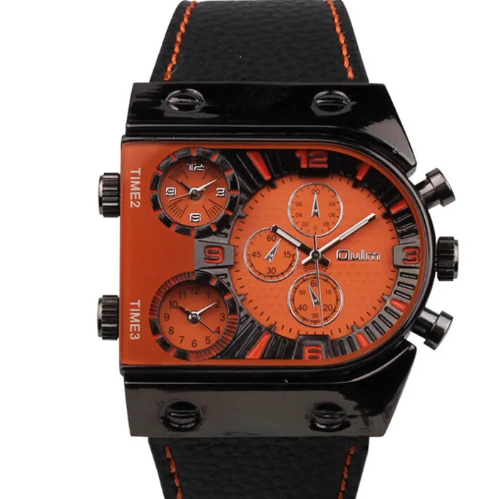 New Individuality Great watch dish Multiple time zones Sports and leisure Quartz watches Men wristwatches Oulm9315B | Наручные часы