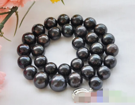 

song voge gem nanJ0344 ROUND black freshwater cultured PEARL NECKLACE