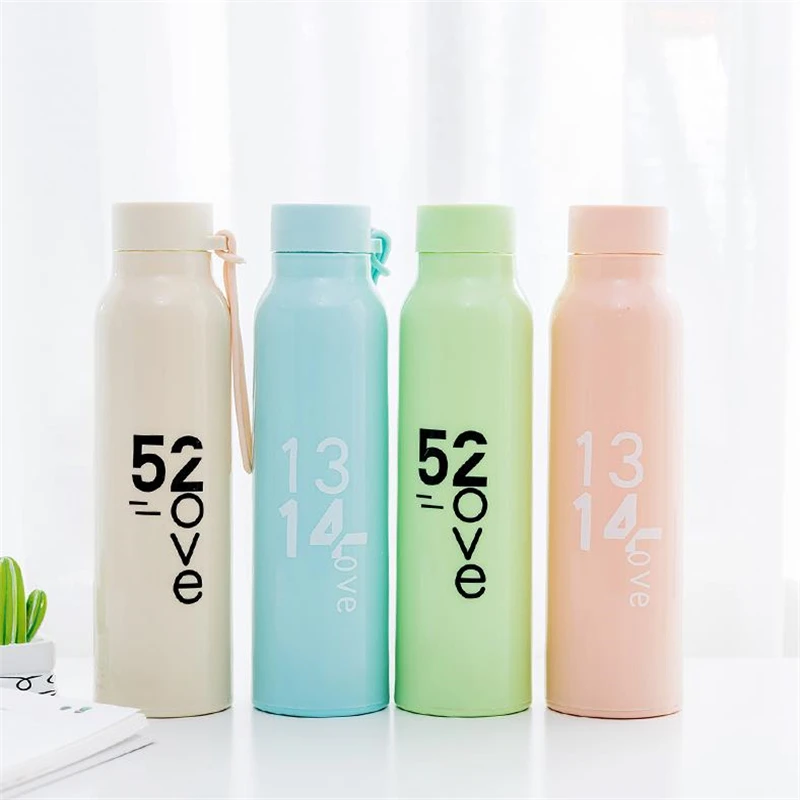 water bottle portable cartoon leakproof glass filling