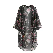 2018 New Arrival Summer Sunproof Cardigan Fashion Women printing Chiffon font b Bikini b font Cover