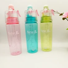 El más nuevo Diseño de Spray Pulverizador de Botella de Agua De Plástico Tazas Portátil Gimnasio Al Aire Libre en Bicicleta Botella de Los Deportes Taza Espacio Botella de Agua de Viaje