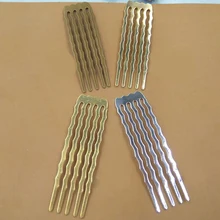 10 шт./лот, 5 Зубцов, гребень для волос, ювелирное изделие, очаровательные женские золотые/посеребренные гребни для волос, заколки для волос, ретро головной убор