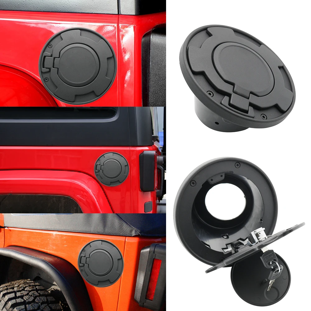 Крышка автомобильного бака для Jeep Wrangler 2007 2017 из алюминиевого сплава черная