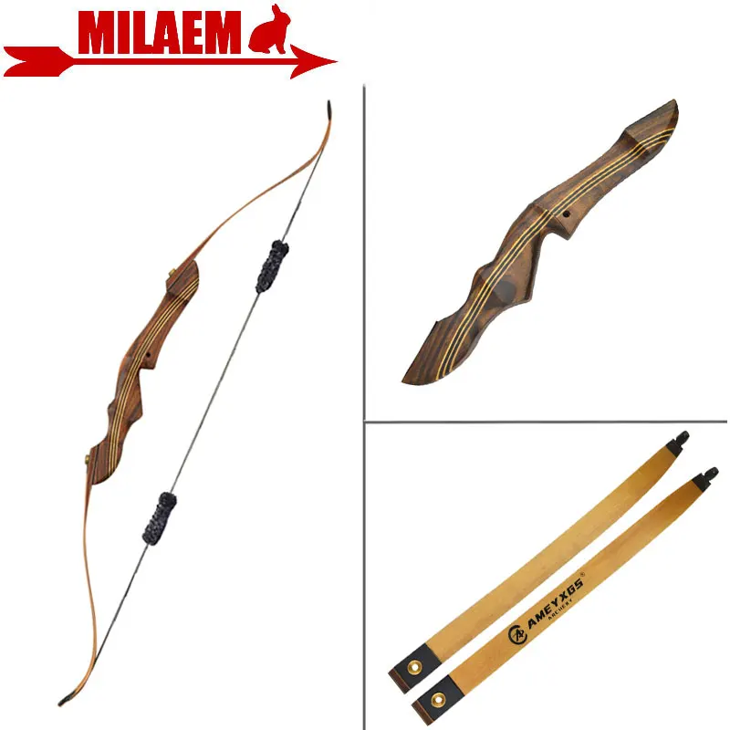 

1Set 60inch 20-55lbs Archery Recurve Bow With Stabilizer American Hunting Bow Wooden Handle Riser Shooting Hunting Accessories
