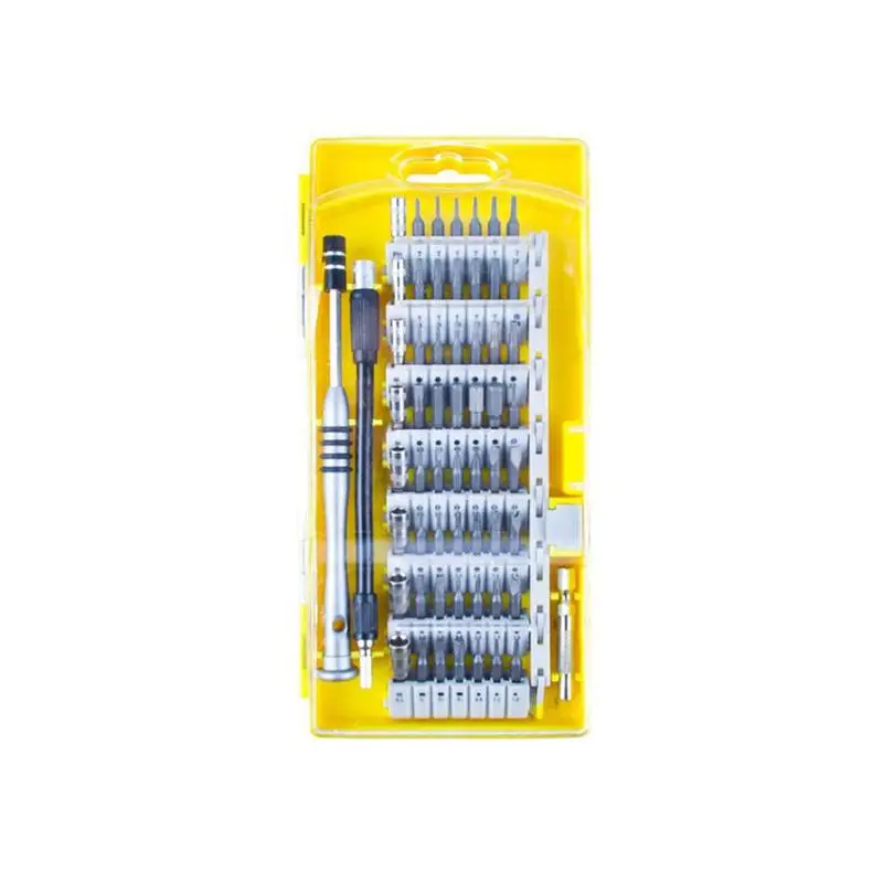 Design Patents Magnetic Screwdriver Set 45 In 1 Set Precision Screw Driver Tools 9002 / 9001 With Tweezer - Color: Yellow