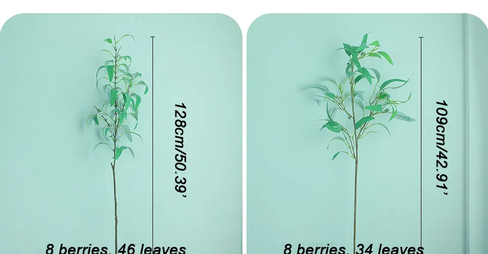 Скандинавские Модные Простые ягодные листья эвкалипта имитация зеленого растения балкон украшение дома аксессуары шелковые искусственные цветы
