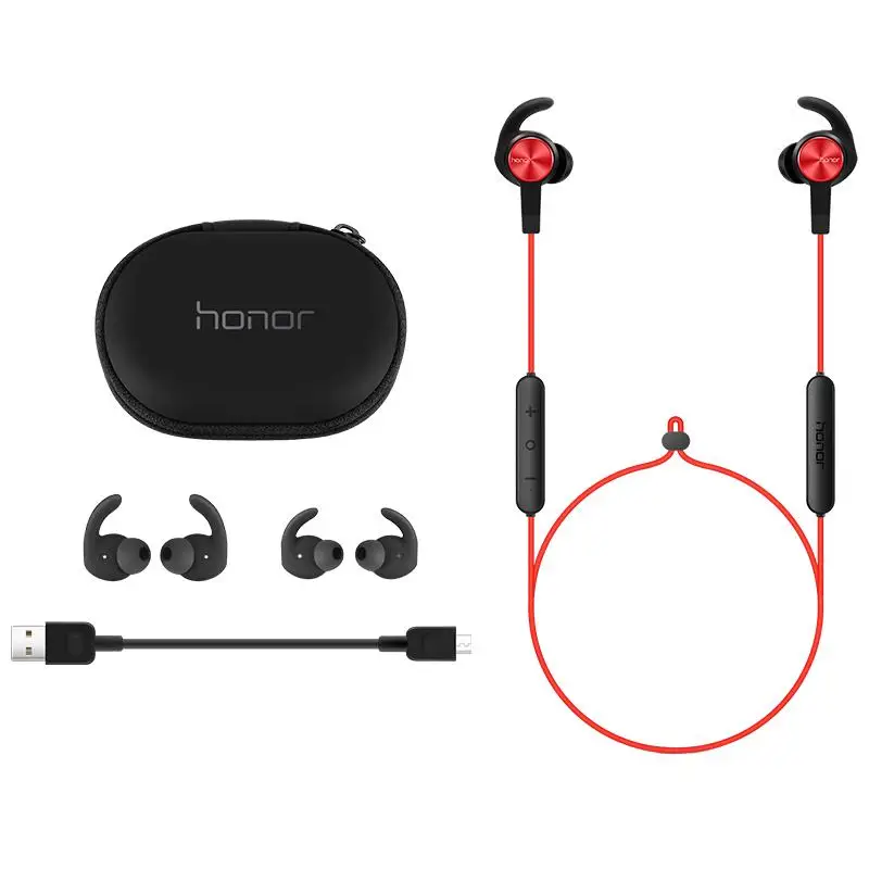Honor xSport наушники Bluetooth V4.1 беспроводные наушники-вкладыши AM61 спортивные водонепроницаемые наушники для бега Голосовое управление - Цвет: Red