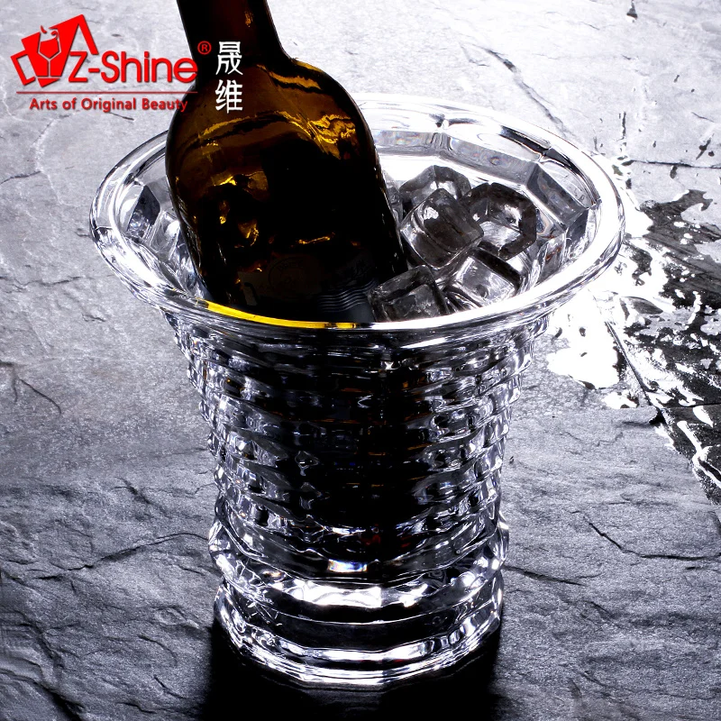 All lead-free glass insulation bucket oblique wine bar beer drinks champagne bucket with ice size