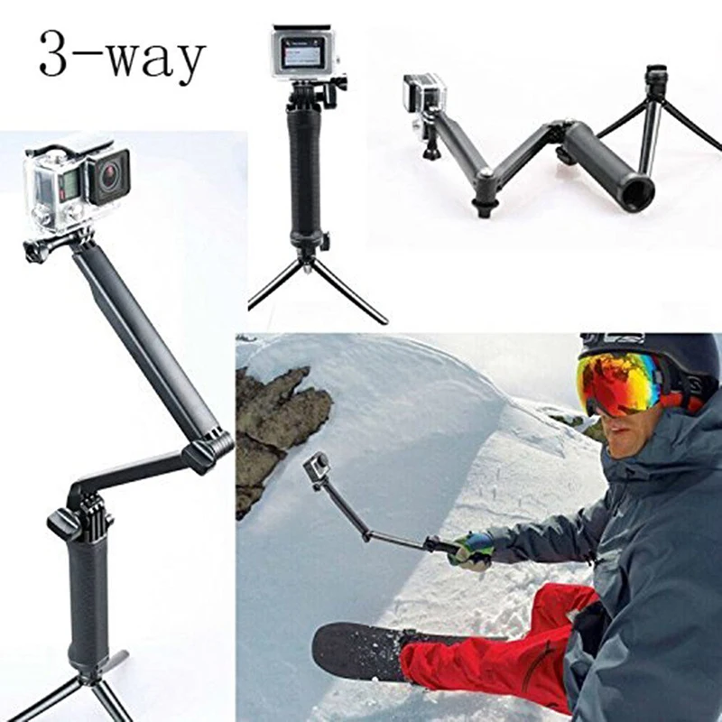 GoPro Monopod 3 way Folding Arm Tripod Handheld Grip stick