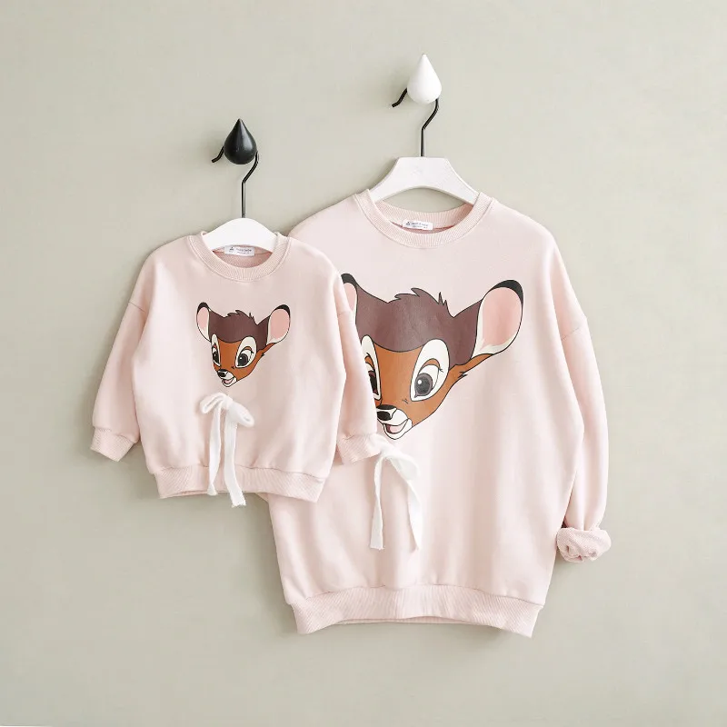 

Christmas Family Matching Clothes Mother Daughter Outfits Cotton Casual Cartoon T-shirt Family Look Mom Baby Clothing CC414