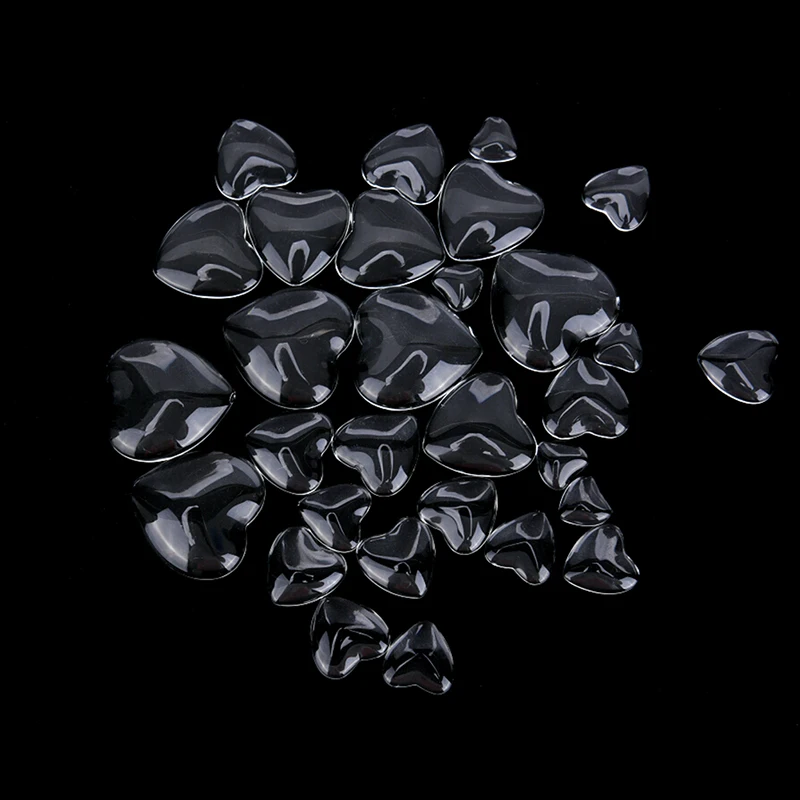 

50Pcs 12mm/16mm Heart Flat Back Clear Glass Cabochon Transparent Glass Cabochon For DIY Jewelry Making