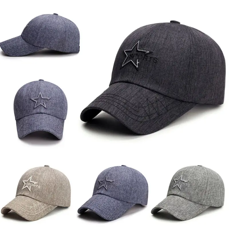 Unisex Men Women Adjustable Star Pattern Classic Trucker Baseball Cap Plain Hat | Аксессуары для одежды