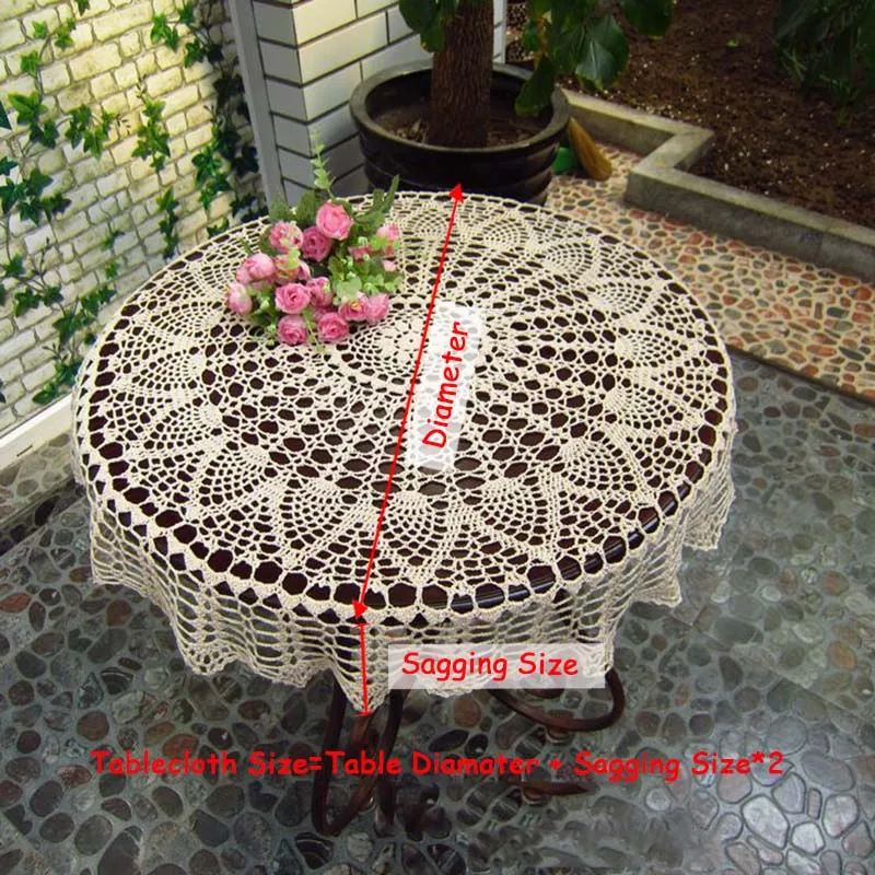 White 14x34" Cotton Vintage Handmade Crochet Lace Table Runner Placemat Cover 