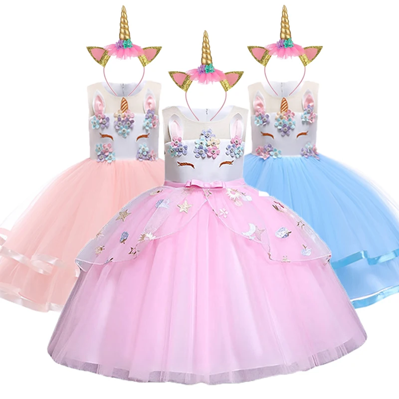 2019 Baby Girls Easter Unicorn Dress Children Carnival
