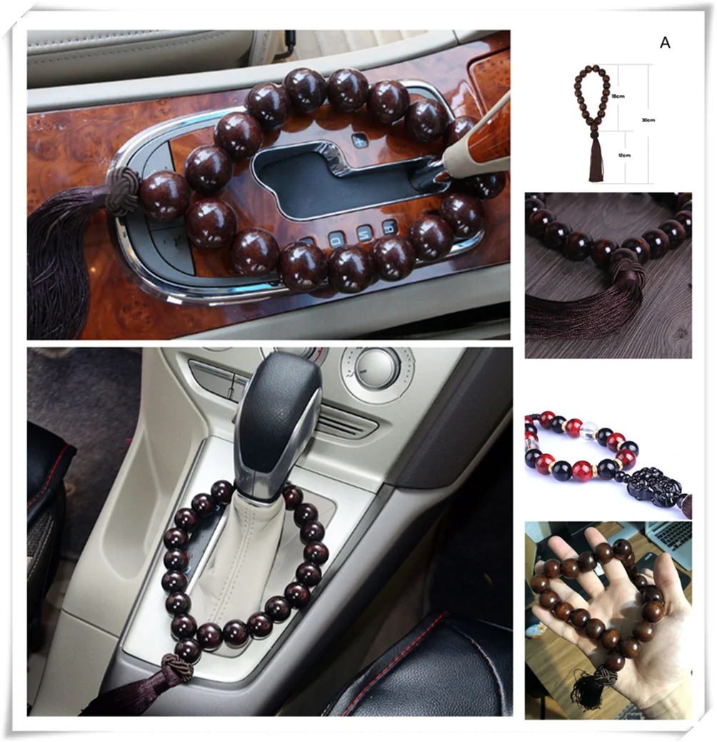 cheap Car large black wood stall beads bead interior jewelry ornaments for BMW 530Li 335i 750i 330i 325i 320si 630i E34 F10 F20