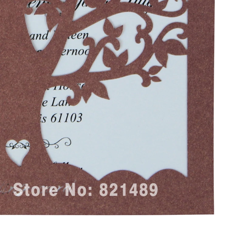  Elegant Love Tree Design Wedding Invitation Card; Formal Banquet Invitation Card - Set of 50 - 32435212414