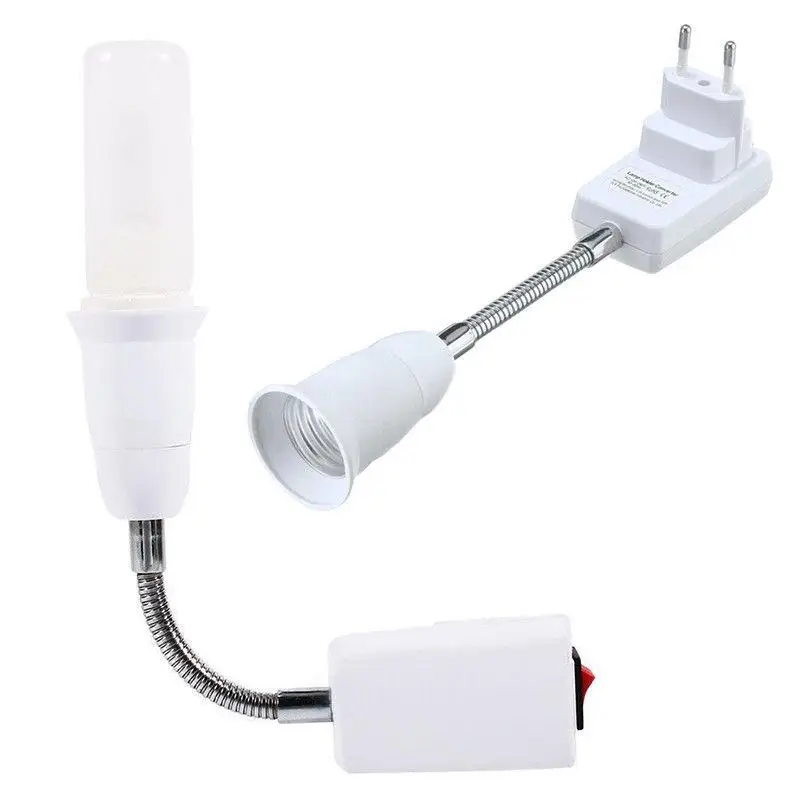 

LumiParty E27 Lamp Bulb Holder EU Plug LED Light Universal Flexible Adjustable Converter Adapter Socket Switch