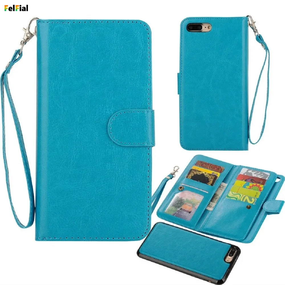 

For Apple iPhone 5S 6 6Plus Case Shockproof Multi-function Wallet Zipper Cover for iPhone 6S 6SPlus Card Slot Phone Coque