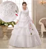 Vestidos de boda baratos de manga larga de Organza blanca 2022 vestidos de boda cálidos de invierno vestido de novia musulmán ► Foto 3/6