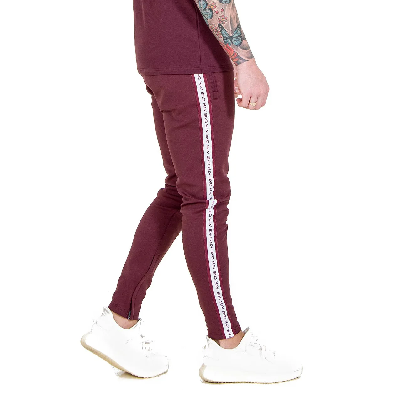 red pant Мужская спортивная одежда, спортивный костюм на молнии, спортивная куртка, толстовка с капюшоном+ штаны для бега, бега, повседневный комплект для тренировок, спортивный костюм - Цвет: red pant
