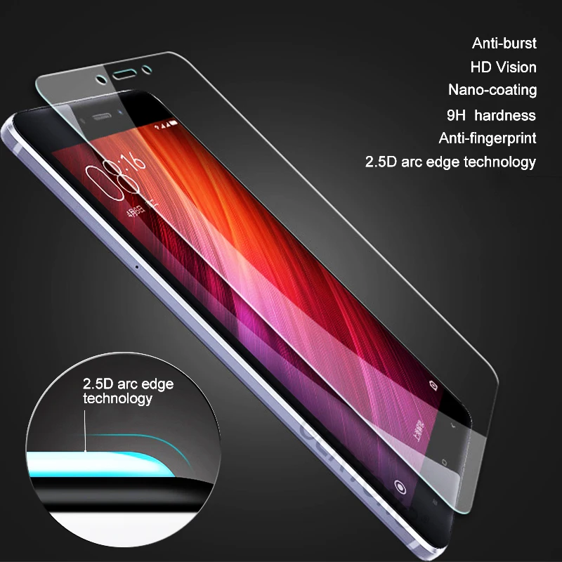Защитное стекло GerTong 9H закаленное для Xiaomi Redmi 6A 6 5A 4A 3S Note 2 3 Pro Mi5 Mi4 4X Mia1 Hongmi Red Rice|note