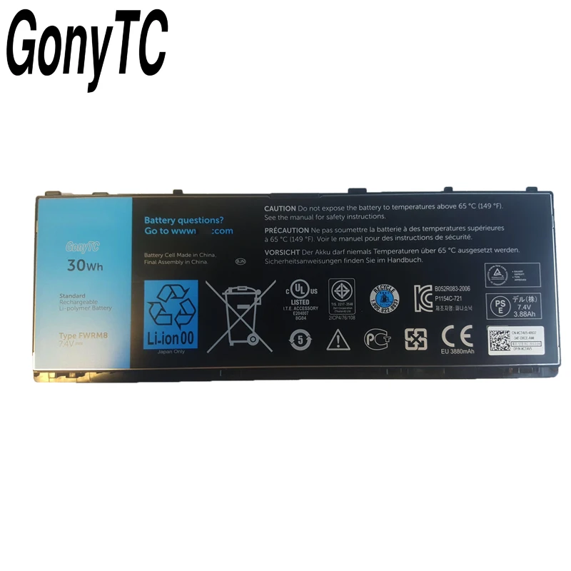 Оригинальный аккумулятор GONYTC FWRM8 YCFRN для ноутбука Dell Latitude 10 ST2e KY1TV C1H8N PPNPH 1VH6G 1XP35 312