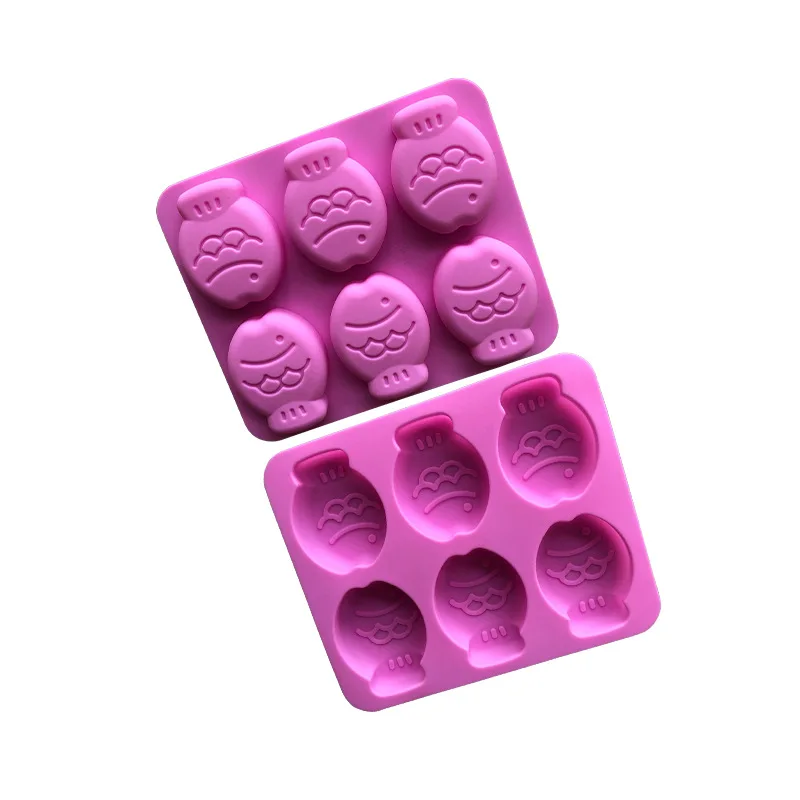 6 даже Мультяшные маленькие рыбки серии Силиконовый для тортов и мыла Mold DIY